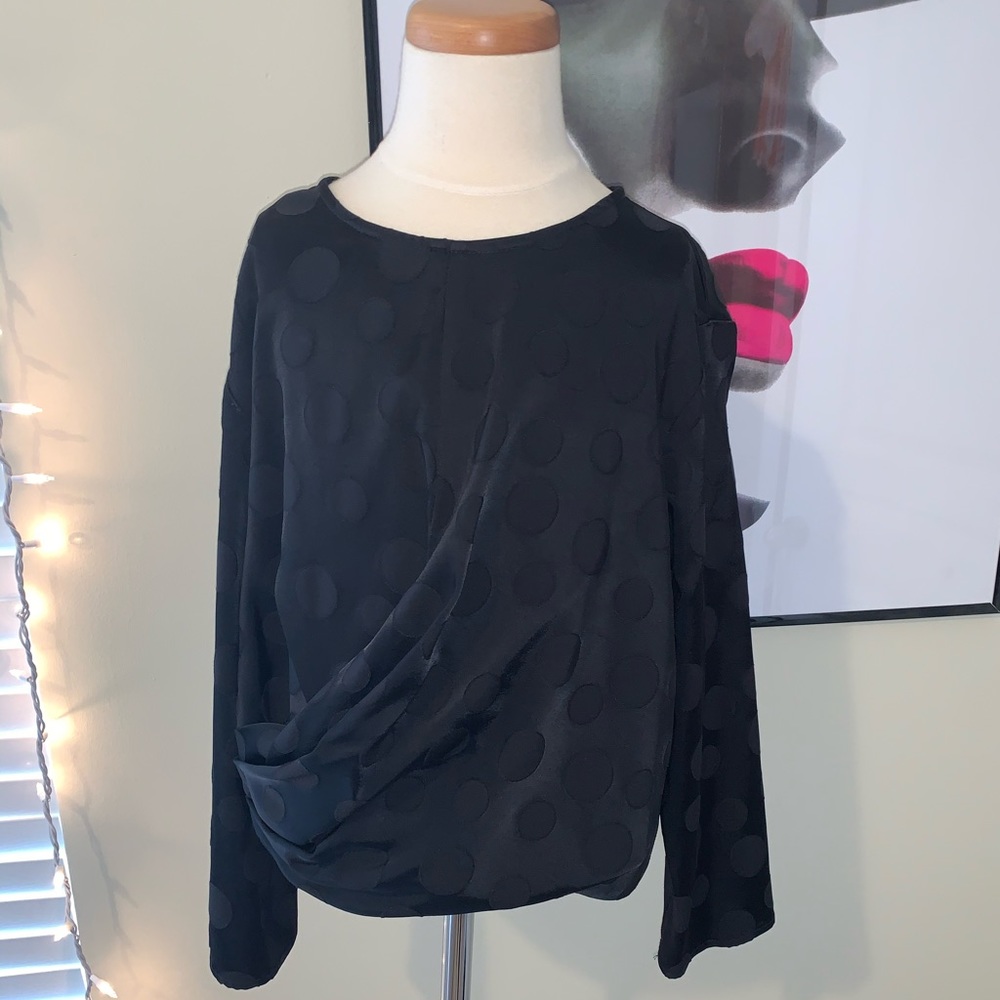 ZARA Black Polka Dotted Blouse